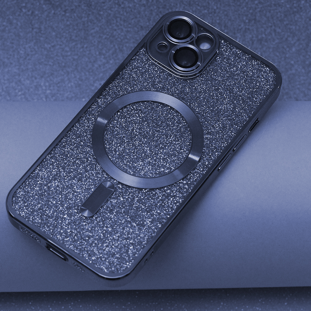 Pokrowiec etui silikonowe Glitter Chrome Mag niebieskie APPLE iPhone 13 / 7
