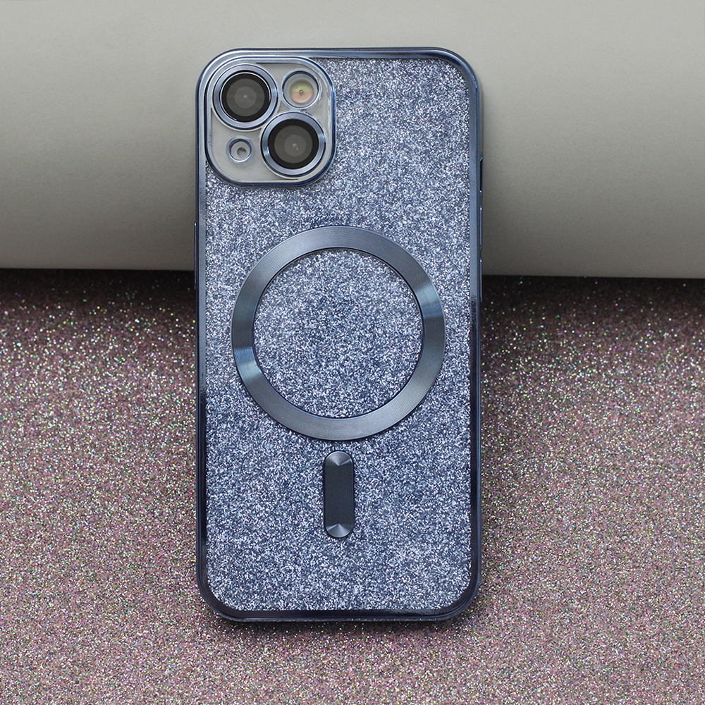 Pokrowiec etui silikonowe Glitter Chrome Mag niebieskie APPLE iPhone 13 Pro / 3