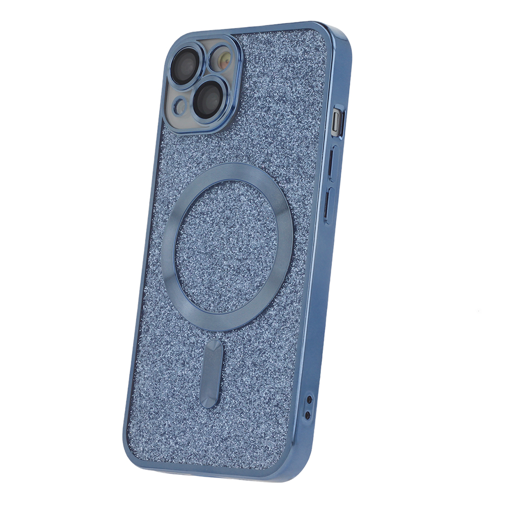 Pokrowiec etui silikonowe Glitter Chrome Mag niebieskie APPLE iPhone 15