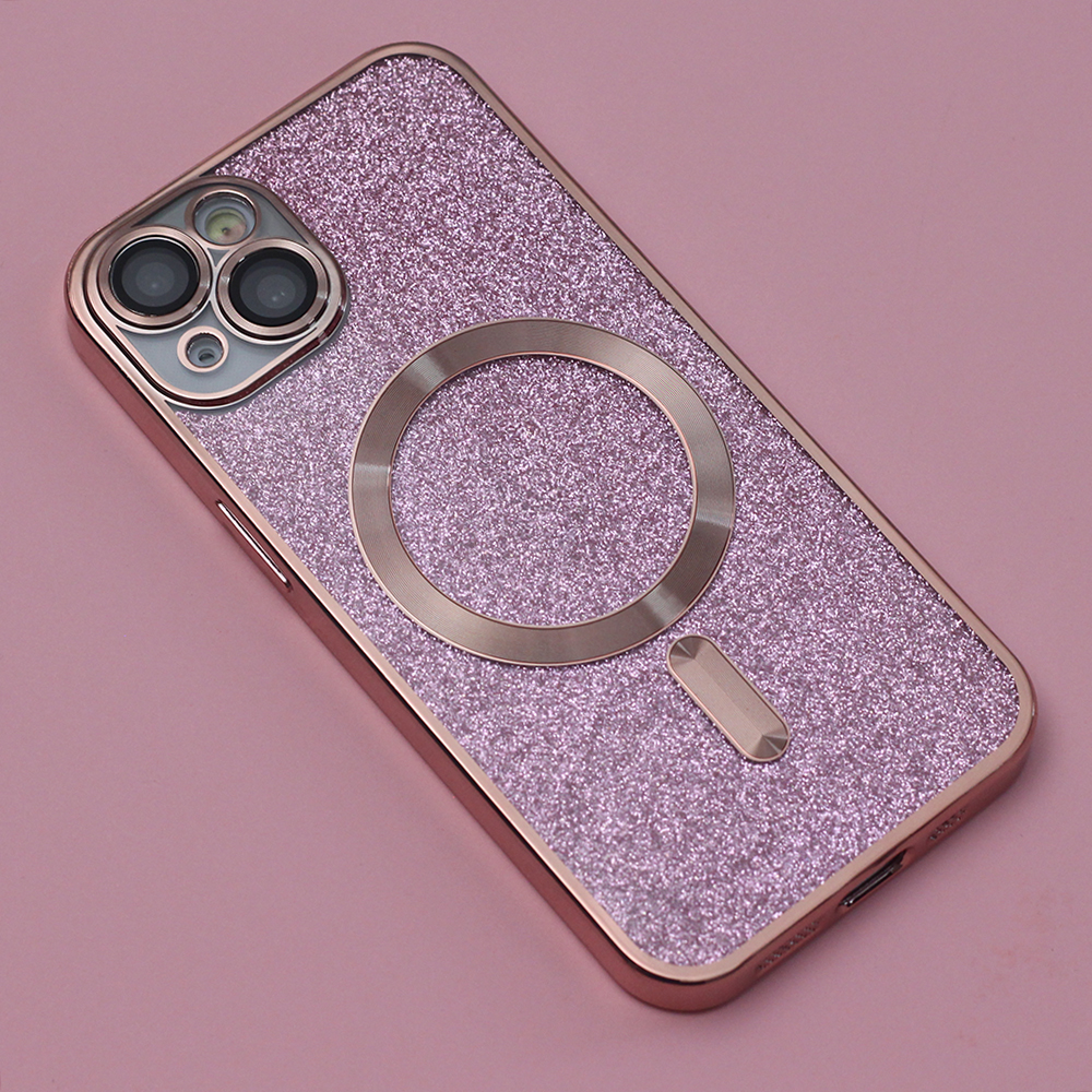 Pokrowiec etui silikonowe Glitter Chrome Mag rowe APPLE iPhone 15 Plus / 5