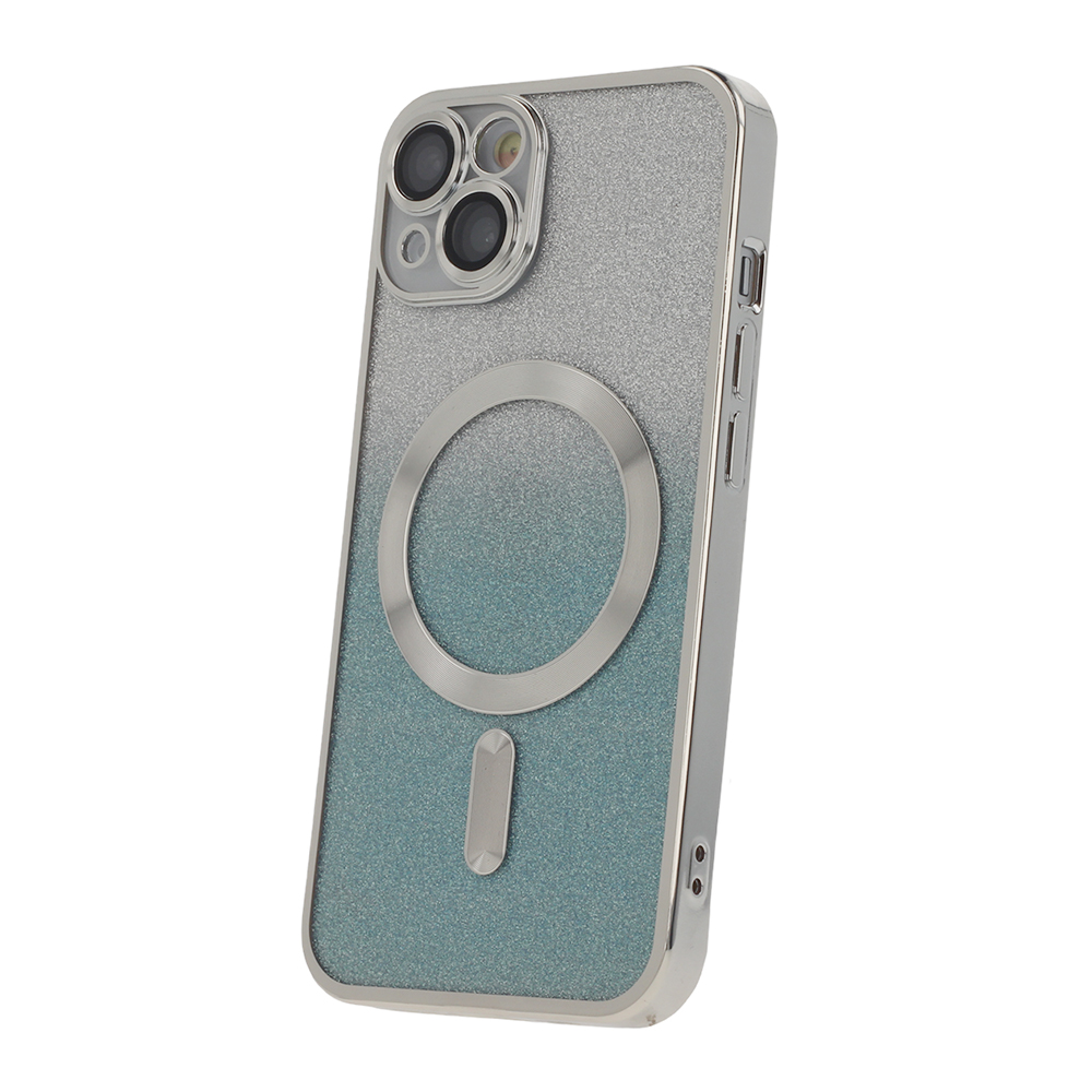 Pokrowiec etui silikonowe Glitter Chrome Mag srebrne APPLE iPhone 15