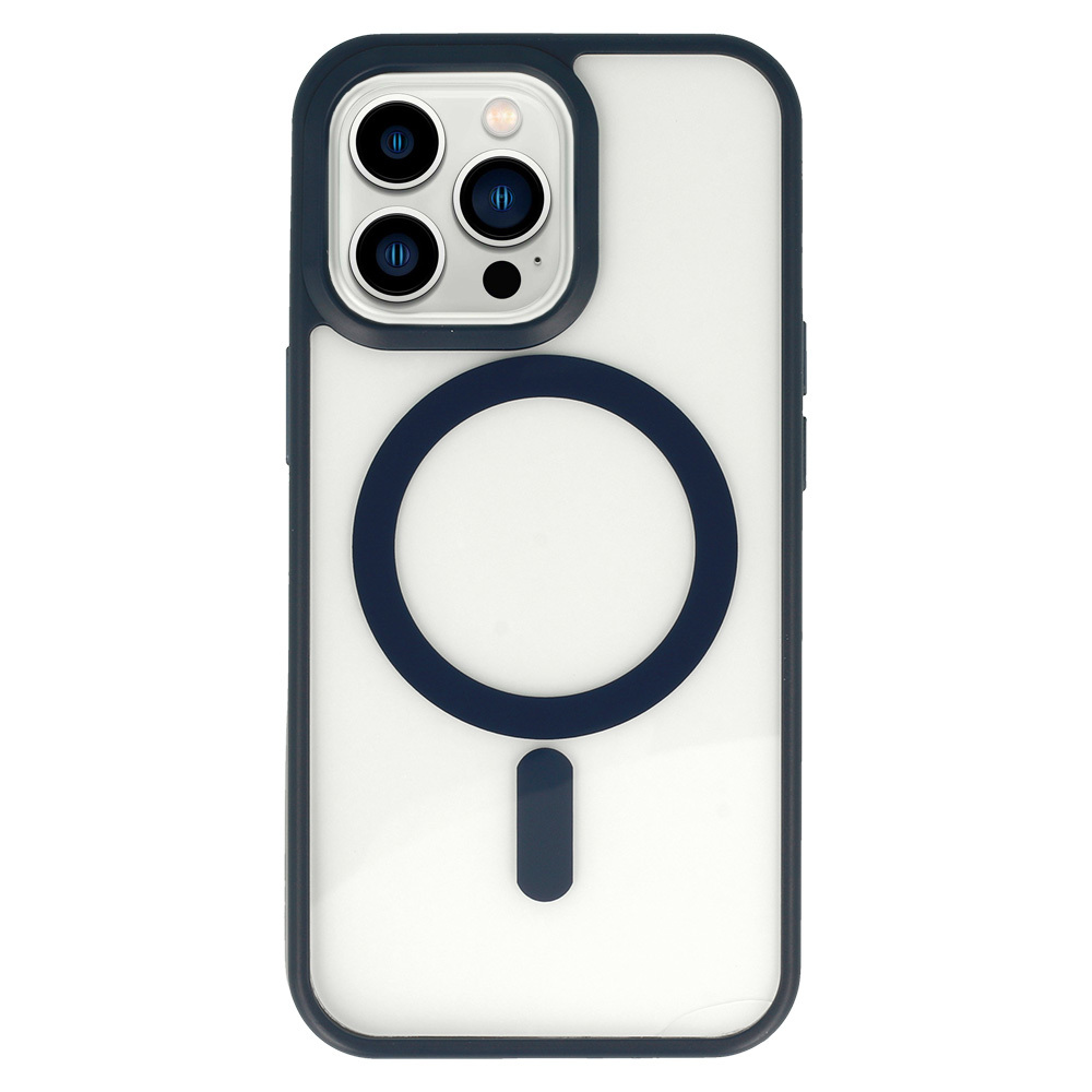 Pokrowiec etui silikonowe IDEAR Case Magsafe W18 granatowe APPLE iPhone 14 Plus / 3