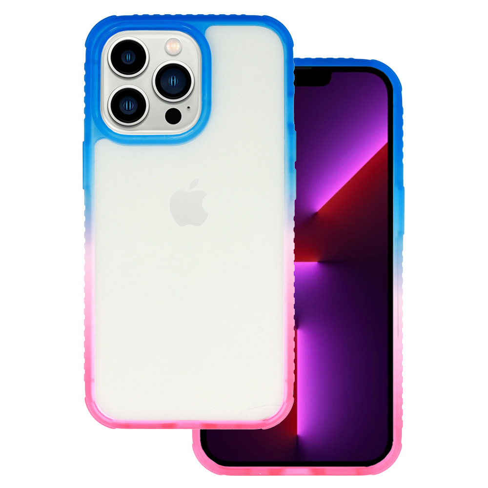 Pokrowiec etui silikonowe IDEAR Case Ombre W15 granatowo-czerwone APPLE iPhone 14 Pro / 2