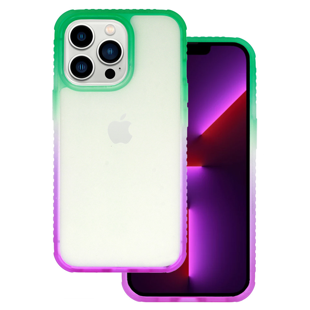 Pokrowiec etui silikonowe IDEAR Case Ombre W15 mitowo-fioletowe APPLE iPhone 13 Pro / 2