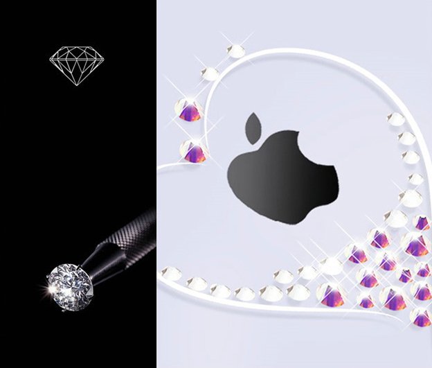 Pokrowiec etui silikonowe Kingxbar Wish Series z Krysztaami Swarovskiego czarne APPLE iPhone 11 Pro / 3
