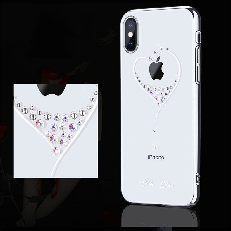 Pokrowiec etui silikonowe Kingxbar Wish Series z Krysztaami Swarovskiego czarne APPLE iPhone 11 Pro / 6