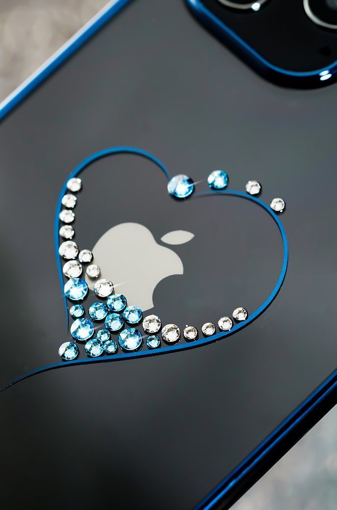 Pokrowiec etui silikonowe Kingxbar Wish Series z Krysztaami Swarovskiego czarne APPLE iPhone 12 / 10