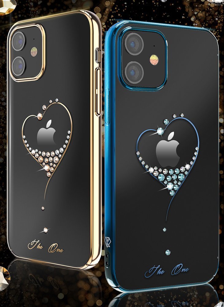 Pokrowiec etui silikonowe Kingxbar Wish Series z Krysztaami Swarovskiego czarne APPLE iPhone 12 / 3