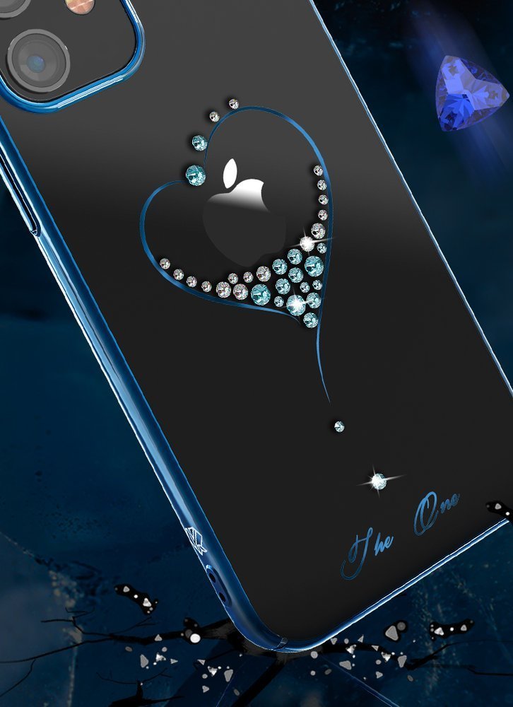 Pokrowiec etui silikonowe Kingxbar Wish Series z Krysztaami Swarovskiego czarne APPLE iPhone 12 / 9