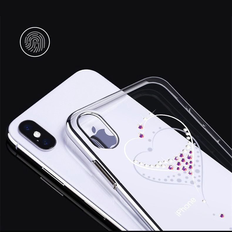 Pokrowiec etui silikonowe Kingxbar Wish Series z Krysztaami Swarovskiego czarne APPLE iPhone XS Max / 6