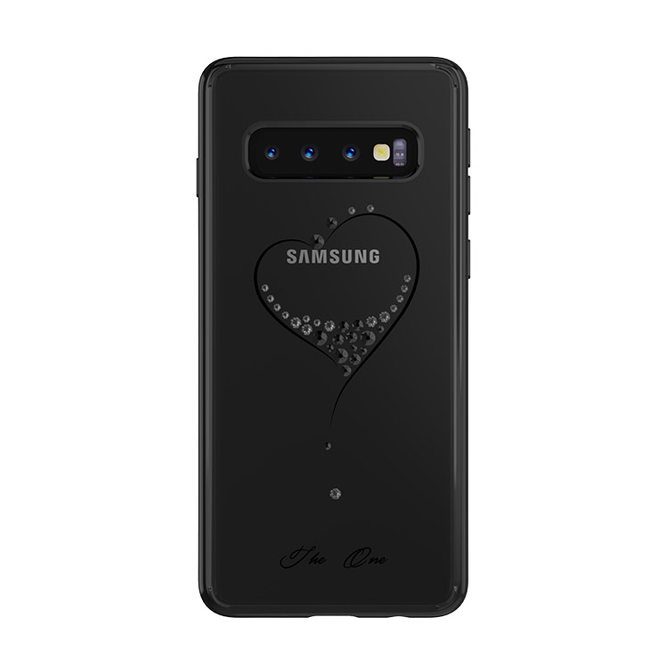Pokrowiec etui silikonowe Kingxbar Wish Series z Krysztaami Swarovskiego czarne SAMSUNG Galaxy S10