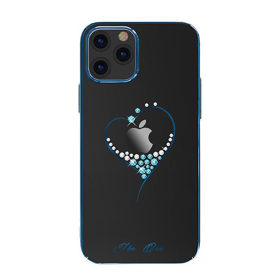Pokrowiec etui silikonowe Kingxbar Wish Series z Krysztaami Swarovskiego niebieskie APPLE iPhone 12