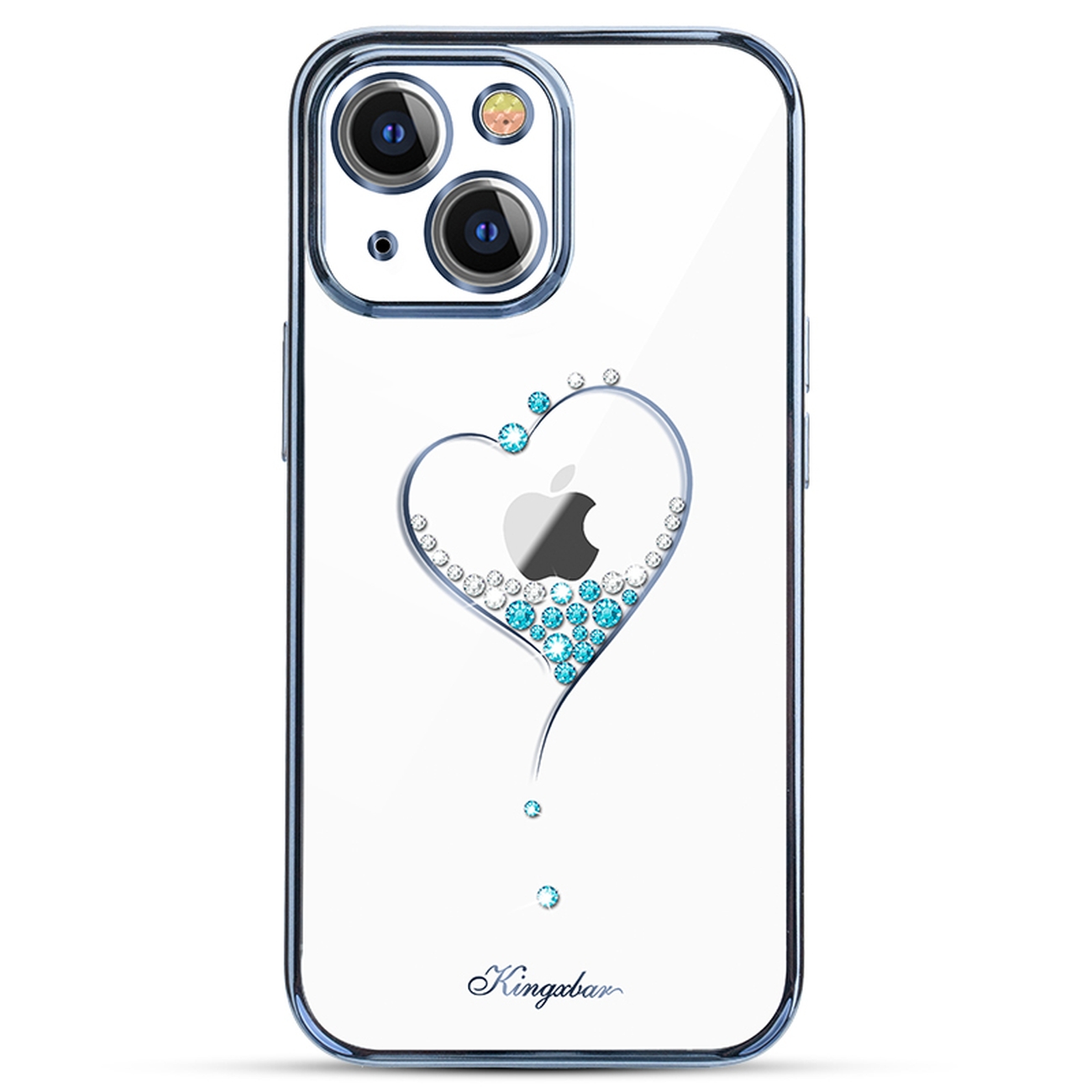 Pokrowiec etui silikonowe Kingxbar Wish Series z Krysztaami Swarovskiego niebieskie APPLE iPhone 13