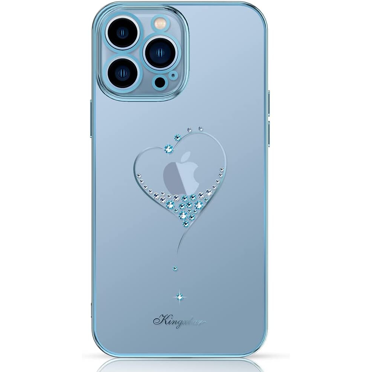 Pokrowiec etui silikonowe Kingxbar Wish Series z Krysztaami Swarovskiego niebieskie APPLE iPhone 13 / 2