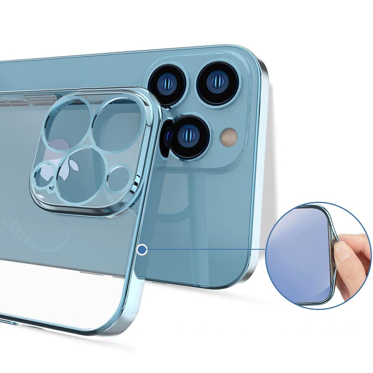 Pokrowiec etui silikonowe Kingxbar Wish Series z Krysztaami Swarovskiego niebieskie APPLE iPhone 13 / 7
