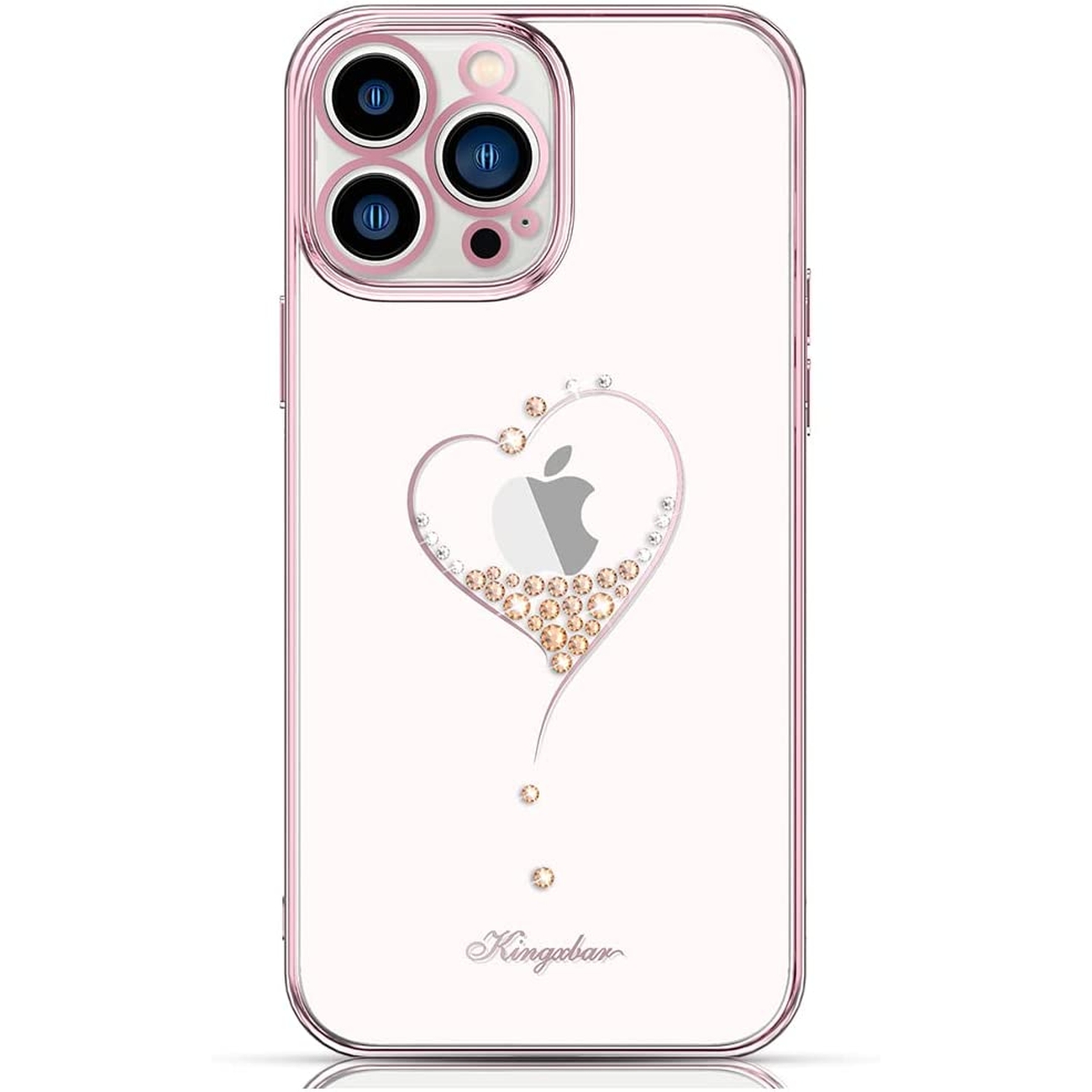 Pokrowiec etui silikonowe Kingxbar Wish Series z Krysztaami Swarovskiego rowe APPLE iPhone 13 Pro