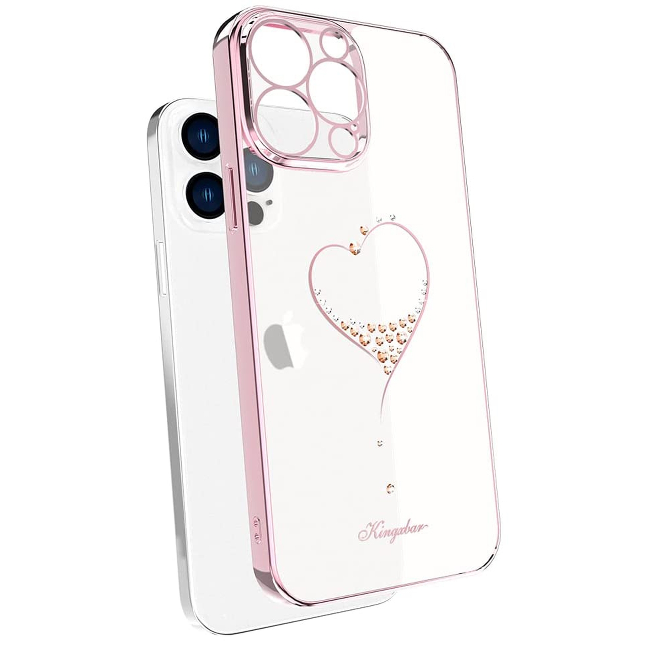 Pokrowiec etui silikonowe Kingxbar Wish Series z Krysztaami Swarovskiego rowe APPLE iPhone 13 Pro / 9