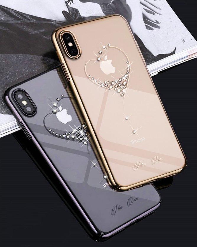 Pokrowiec etui silikonowe Kingxbar Wish Series z Krysztaami Swarovskiego srebrne APPLE iPhone 11 Pro / 10