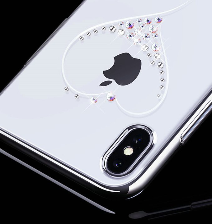 Pokrowiec etui silikonowe Kingxbar Wish Series z Krysztaami Swarovskiego srebrne APPLE iPhone 11 Pro / 7