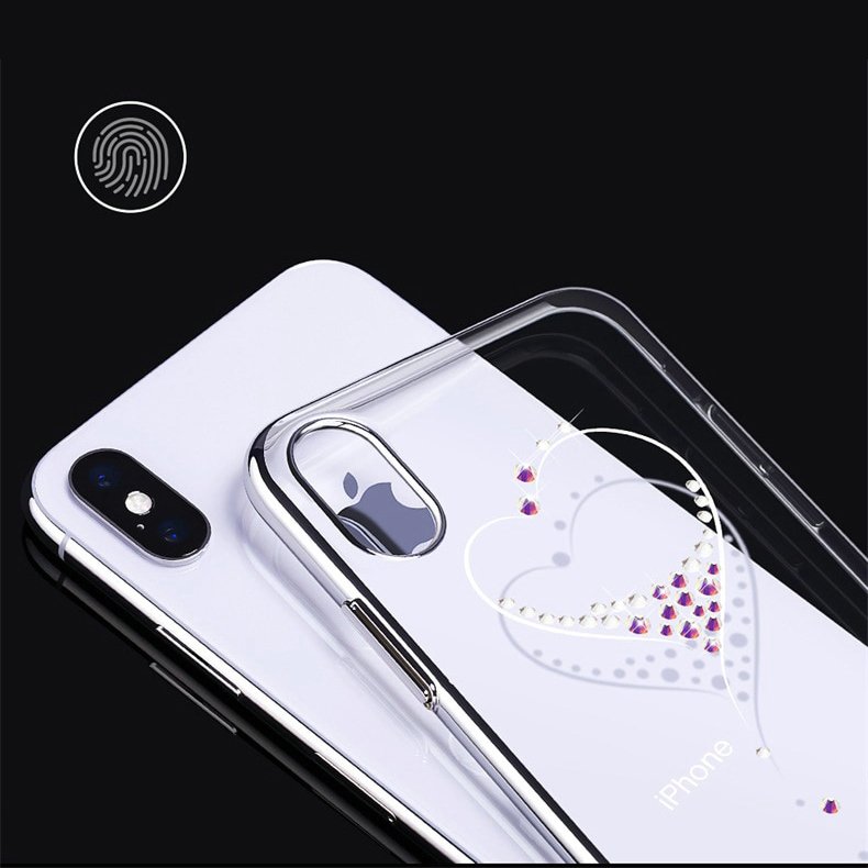 Pokrowiec etui silikonowe Kingxbar Wish Series z Krysztaami Swarovskiego srebrne APPLE iPhone 11 Pro Max / 5