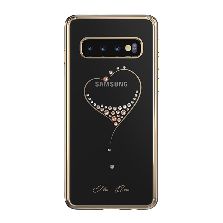 Pokrowiec etui silikonowe Kingxbar Wish Series z Krysztaami Swarovskiego zote SAMSUNG Galaxy S10