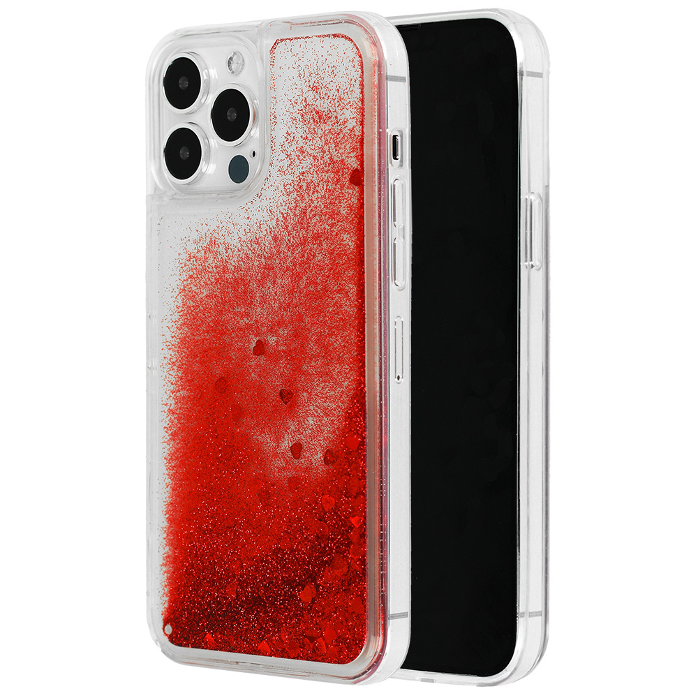 Pokrowiec etui silikonowe Liquid Heart Case czerwone APPLE iPhone 12 Pro