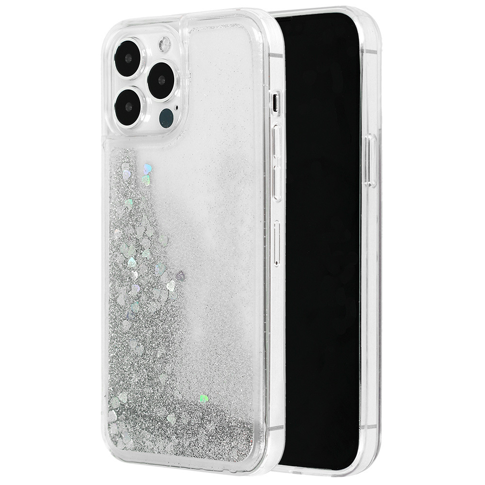Pokrowiec etui silikonowe Liquid Heart Case srebrne APPLE iPhone 13 Pro Max