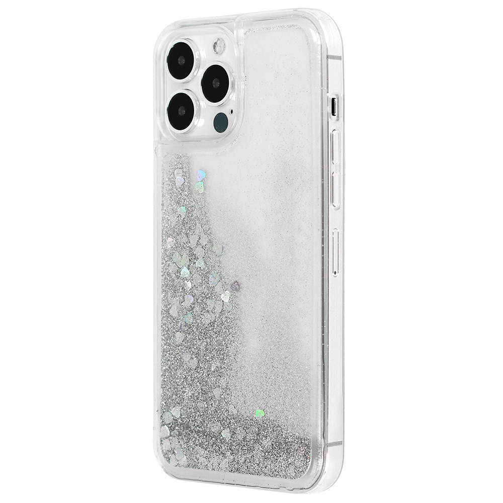 Pokrowiec etui silikonowe Liquid Heart Case srebrne APPLE iPhone 13 Pro Max / 2