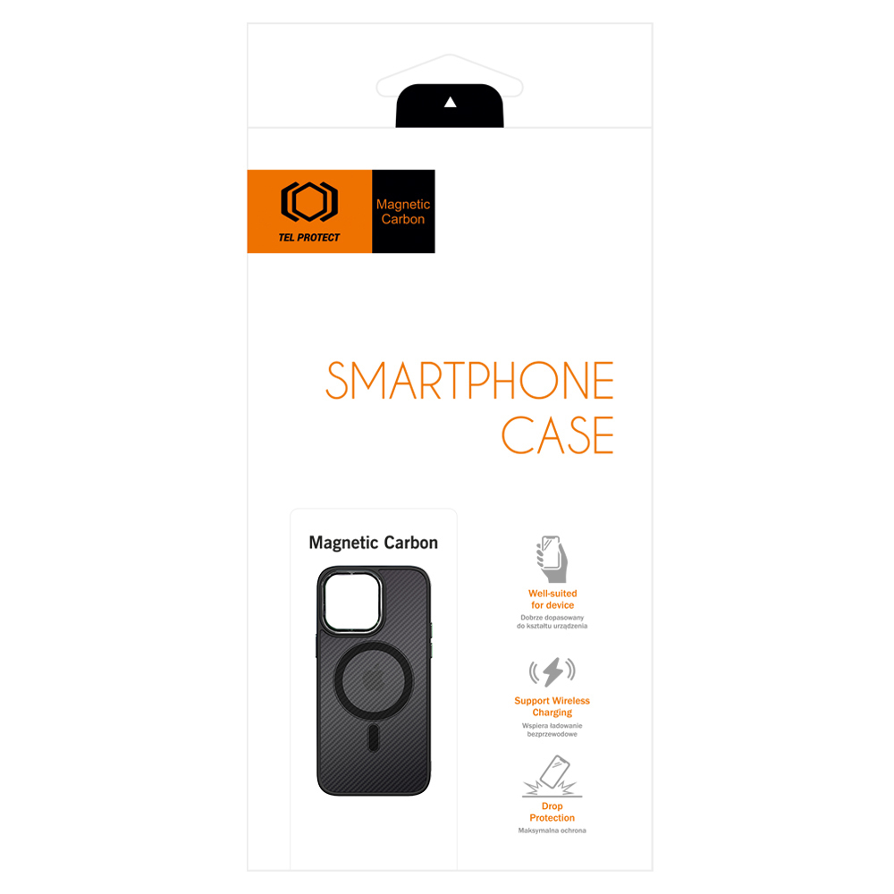 Pokrowiec etui silikonowe Magnetic Carbon Case czarne APPLE iPhone 15 / 9