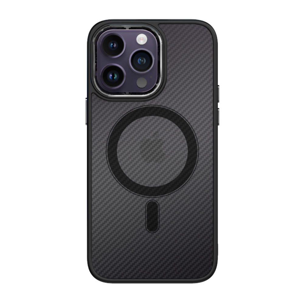 Pokrowiec etui silikonowe Magnetic Carbon Case czarne APPLE iPhone 15 Pro / 2