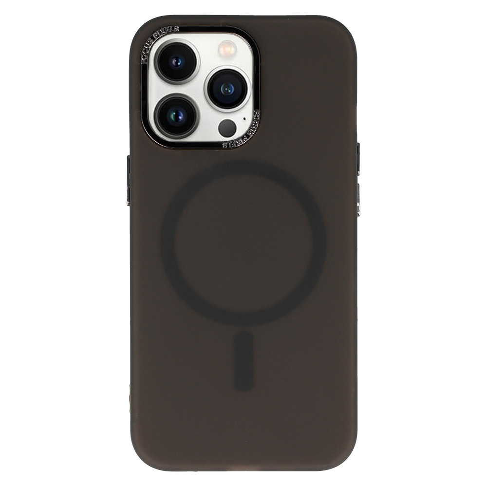 Pokrowiec etui silikonowe Magnetic Frosted Case czarne APPLE iPhone 14 / 2