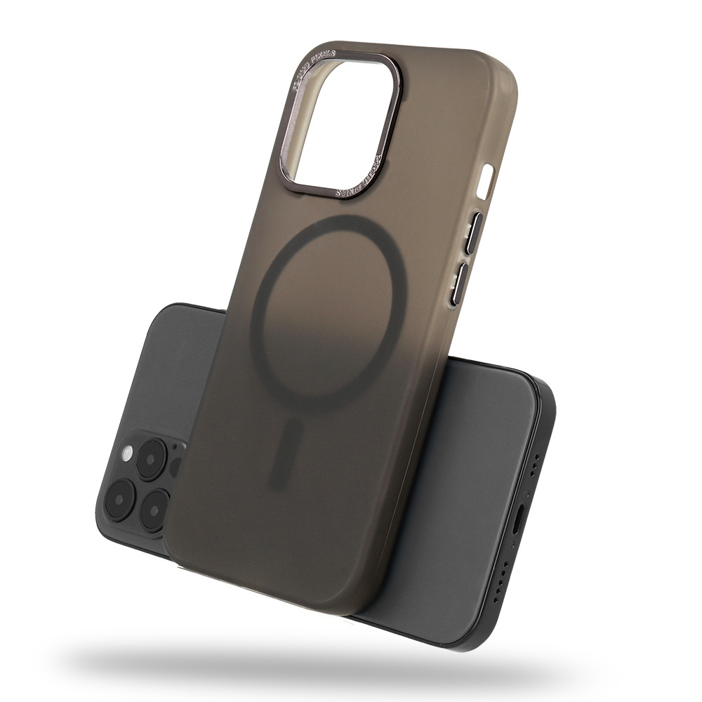 Pokrowiec etui silikonowe Magnetic Frosted Case czarne APPLE iPhone 15 Plus / 6
