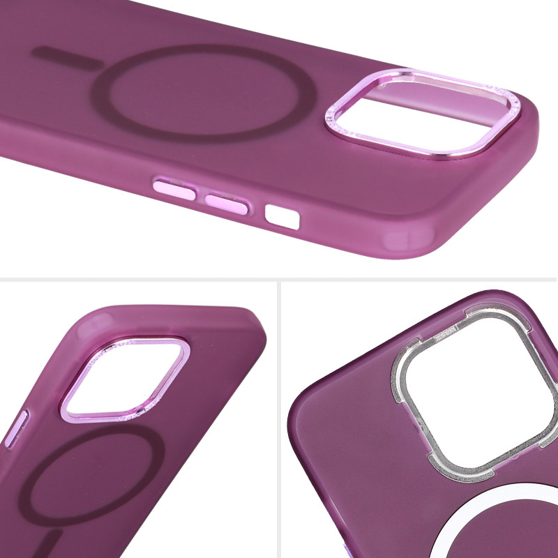 Pokrowiec etui silikonowe Magnetic Frosted Case fioletowe APPLE iPhone 15 Plus / 7