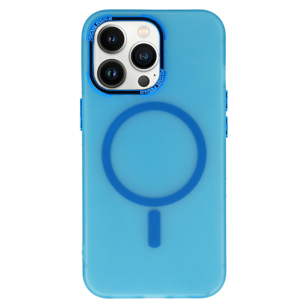 Pokrowiec etui silikonowe Magnetic Frosted Case niebieskie APPLE iPhone 12 / 2