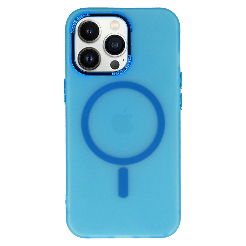 Pokrowiec etui silikonowe Magnetic Frosted Case niebieskie APPLE iPhone 15 Plus / 2