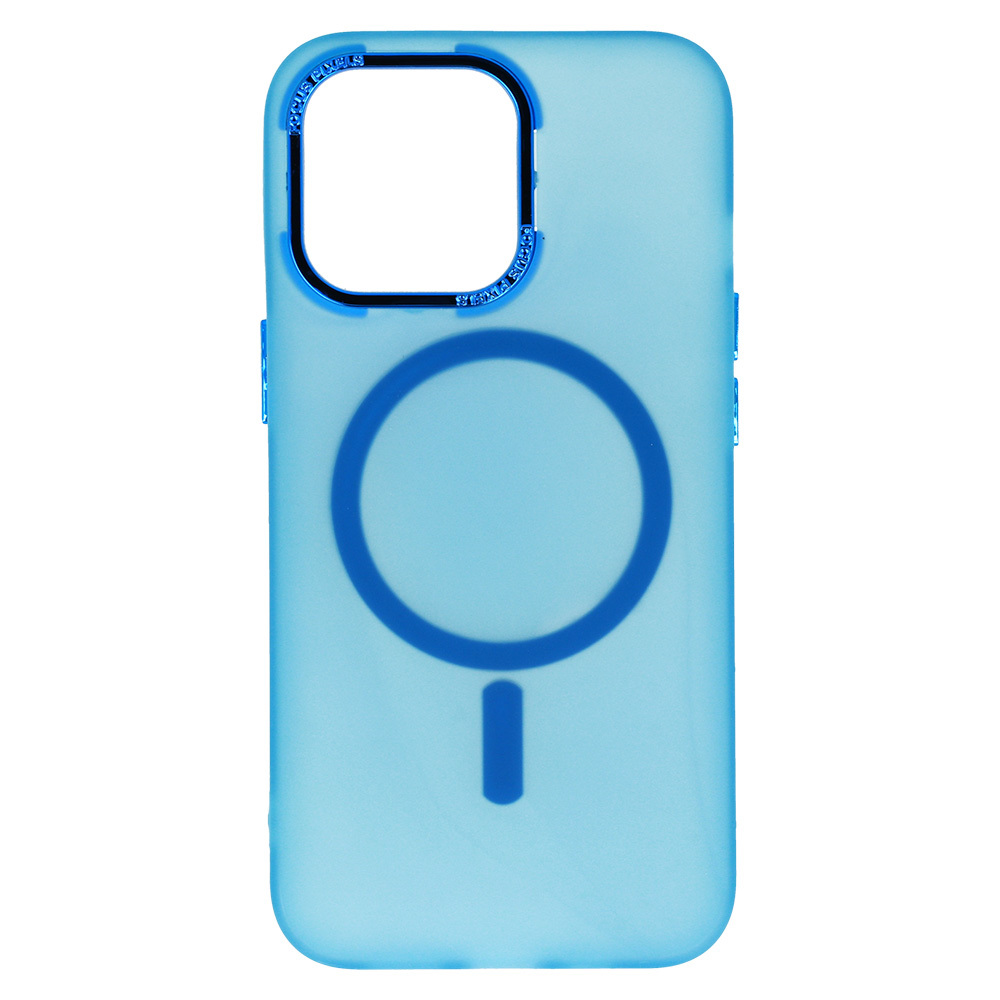Pokrowiec etui silikonowe Magnetic Frosted Case niebieskie APPLE iPhone 15 Plus / 4