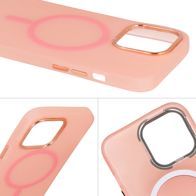 Pokrowiec etui silikonowe Magnetic Frosted Case r�owe APPLE iPhone 15 Plus / 7
