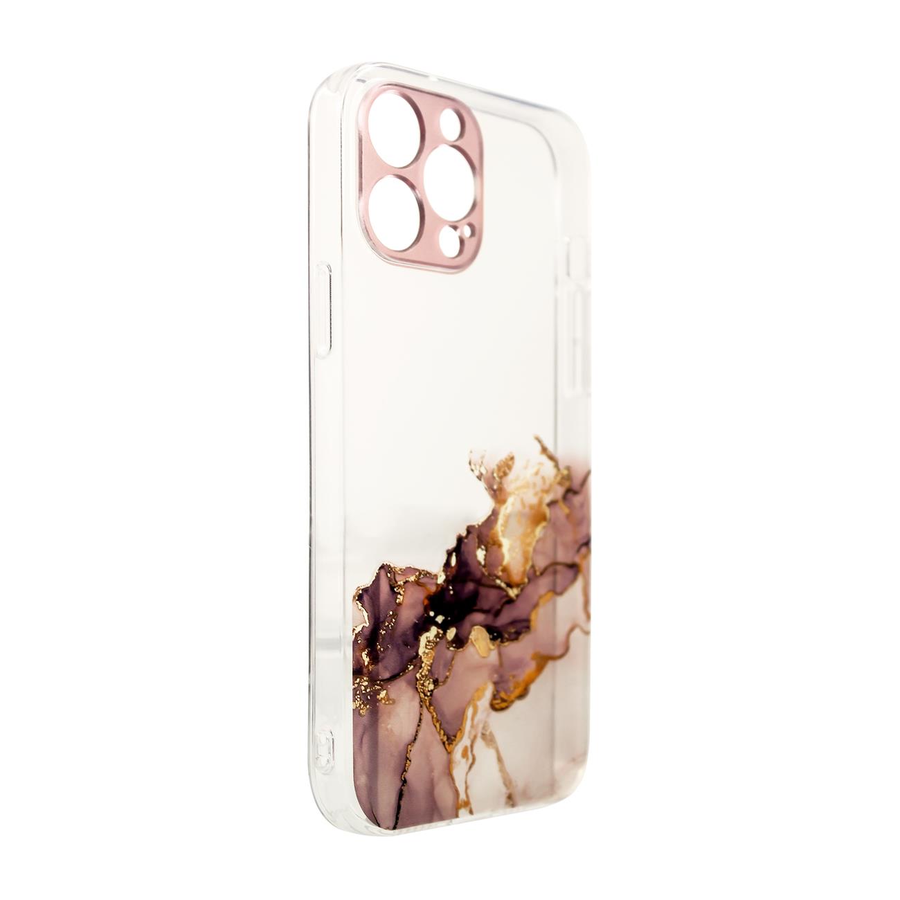 Pokrowiec etui silikonowe Marble Case brzowe APPLE iPhone 12 Pro / 2