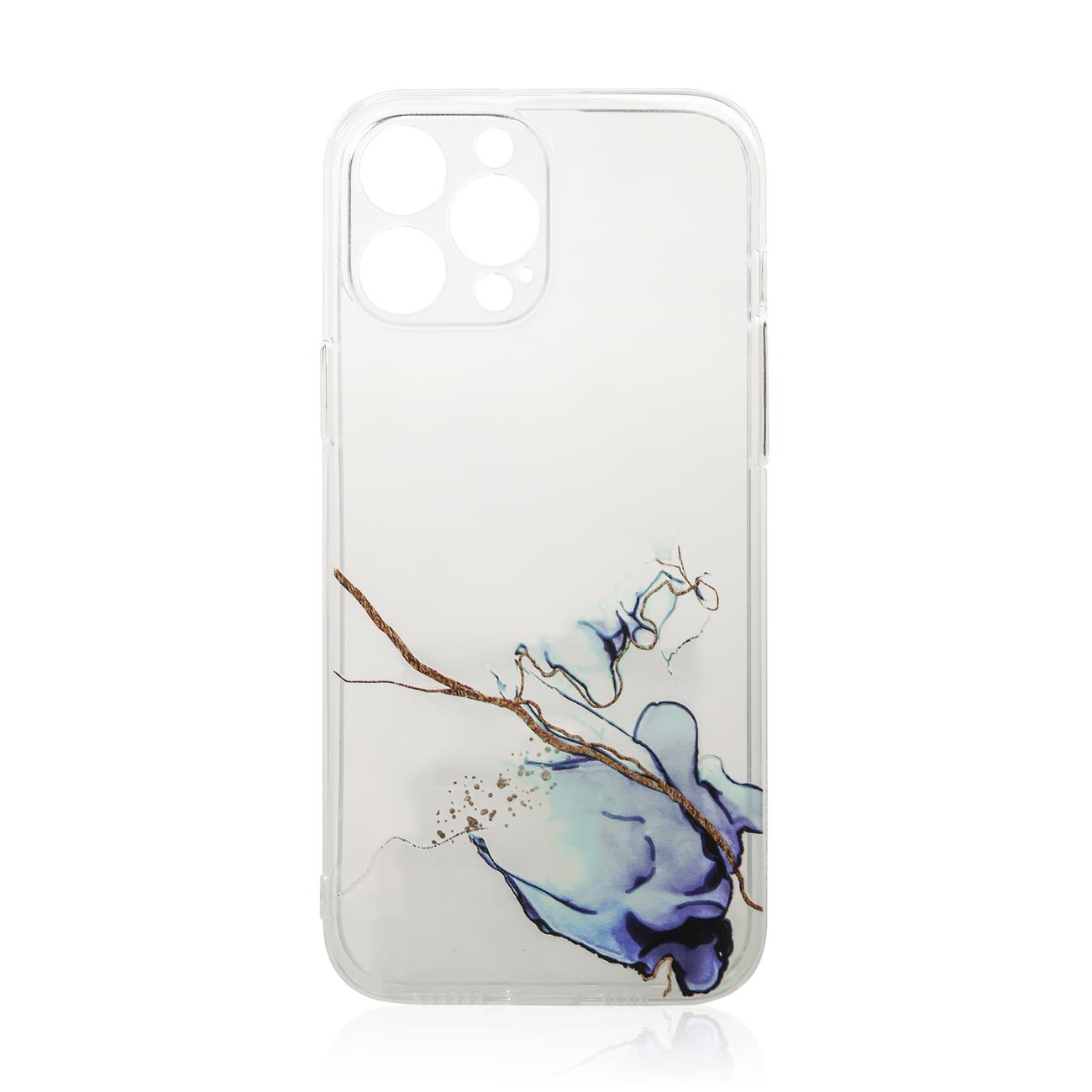Pokrowiec etui silikonowe Marble Case niebieskie APPLE iPhone 12