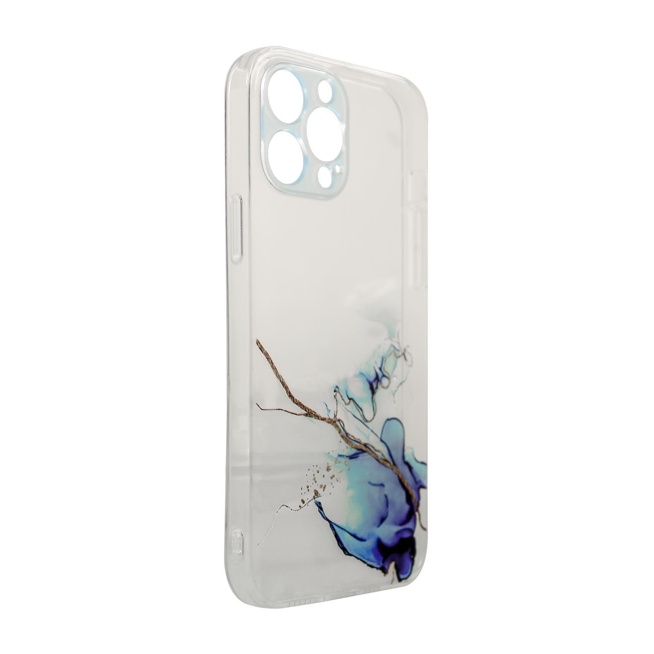 Pokrowiec etui silikonowe Marble Case niebieskie APPLE iPhone 12 / 2