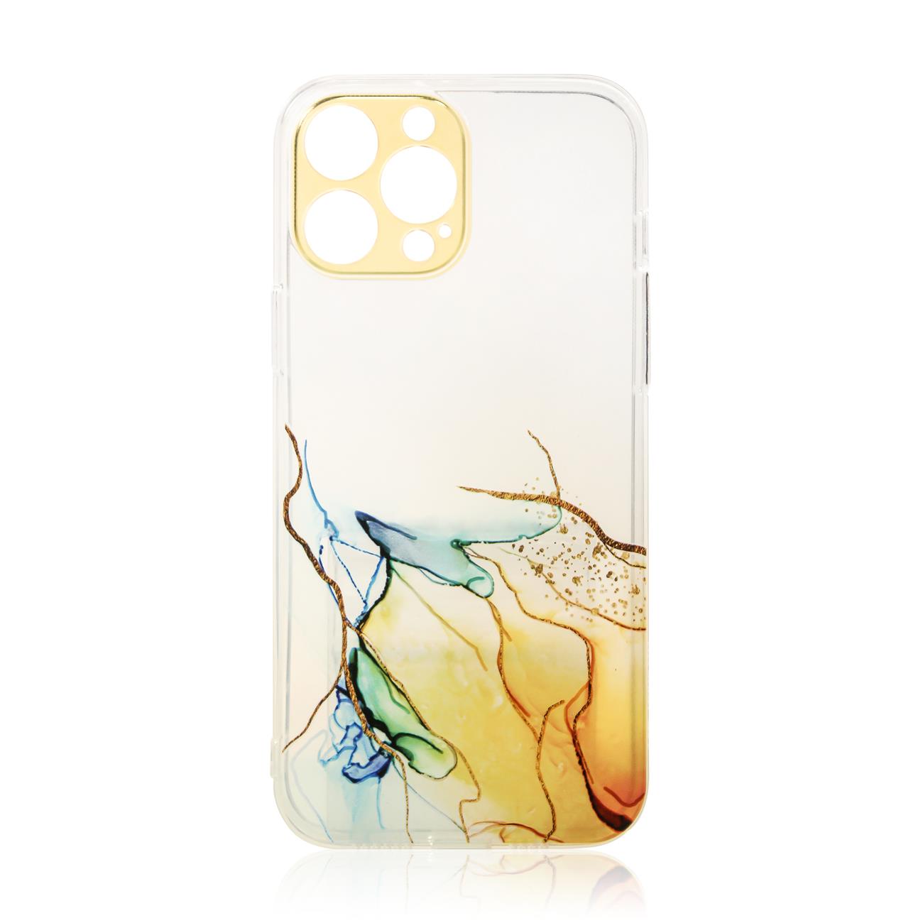 Pokrowiec etui silikonowe Marble Case pomaraczowe APPLE iPhone 12