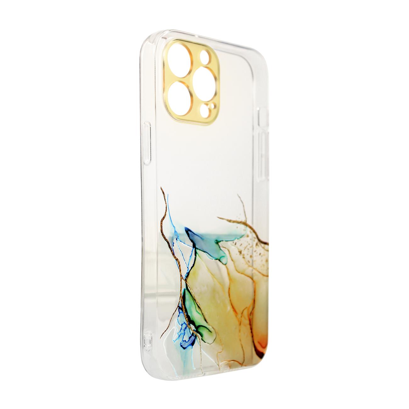 Pokrowiec etui silikonowe Marble Case pomaraczowe APPLE iPhone 12 / 2