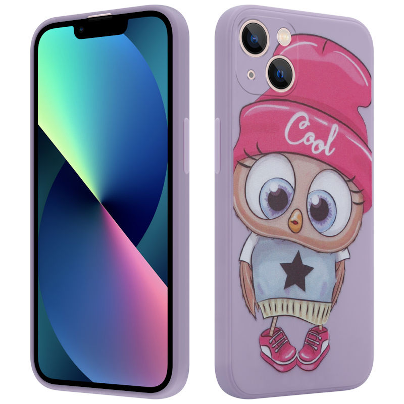 Pokrowiec etui silikonowe MX Owl Cool fioletowe APPLE iPhone 12 Mini