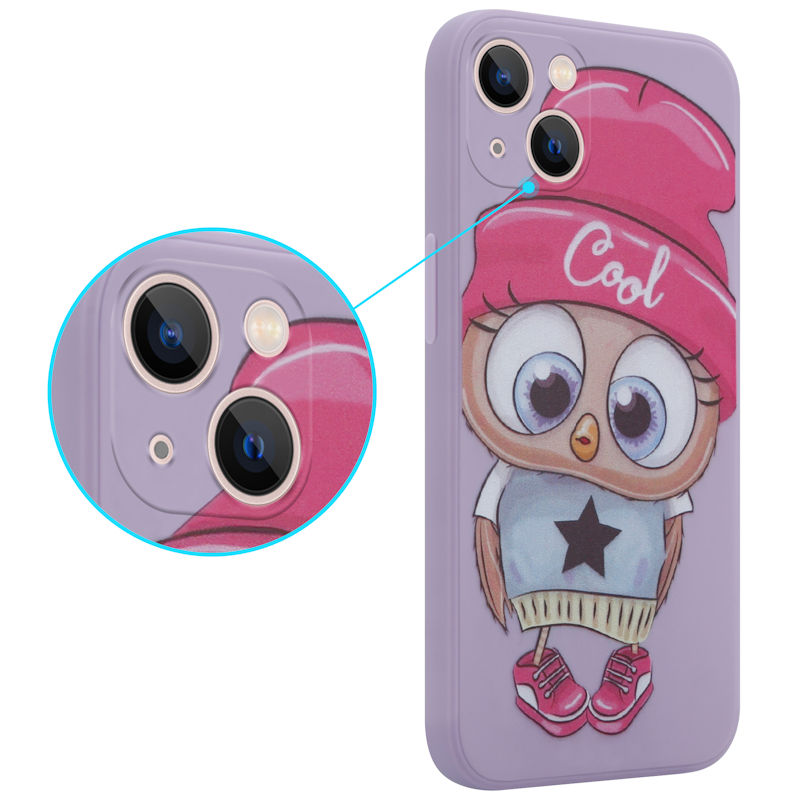 Pokrowiec etui silikonowe MX Owl Cool fioletowe APPLE iPhone 12 Mini / 2