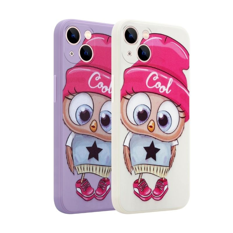 Pokrowiec etui silikonowe MX Owl Cool fioletowe APPLE iPhone 12 Mini / 5