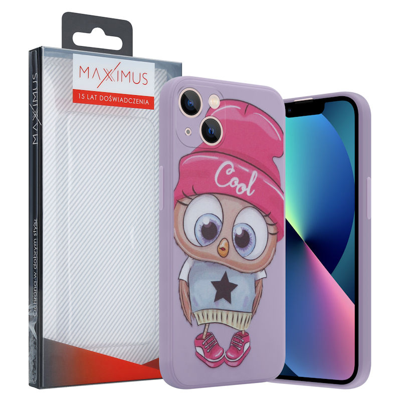 Pokrowiec etui silikonowe MX Owl Cool fioletowe APPLE iPhone 13 Pro Max / 4