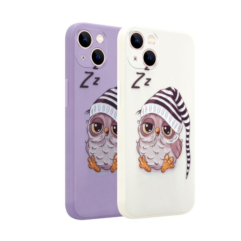 Pokrowiec etui silikonowe MX Owl Sleepy beowe APPLE iPhone 12 Mini / 5