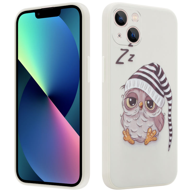 Pokrowiec etui silikonowe MX Owl Sleepy beowe APPLE iPhone 13 Pro