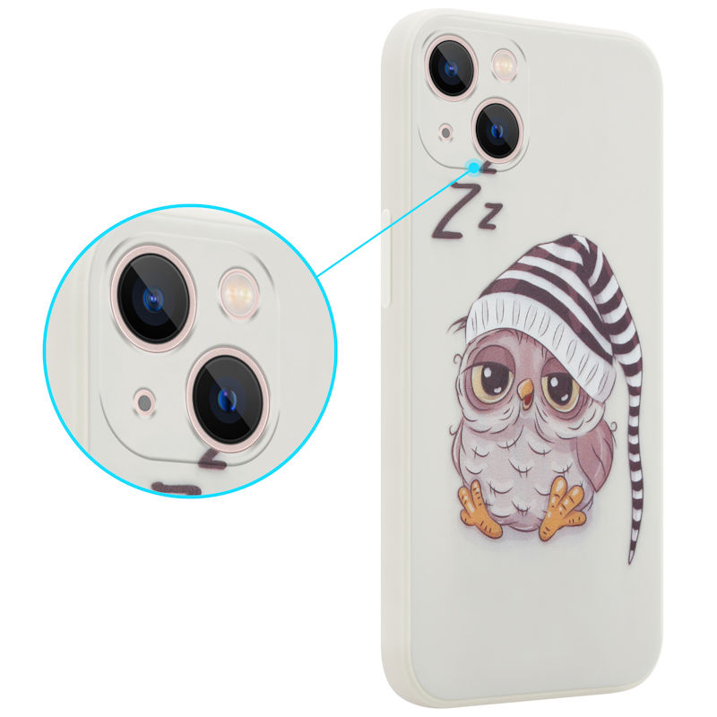 Pokrowiec etui silikonowe MX Owl Sleepy beowe SAMSUNG Galaxy A22 4G / 2