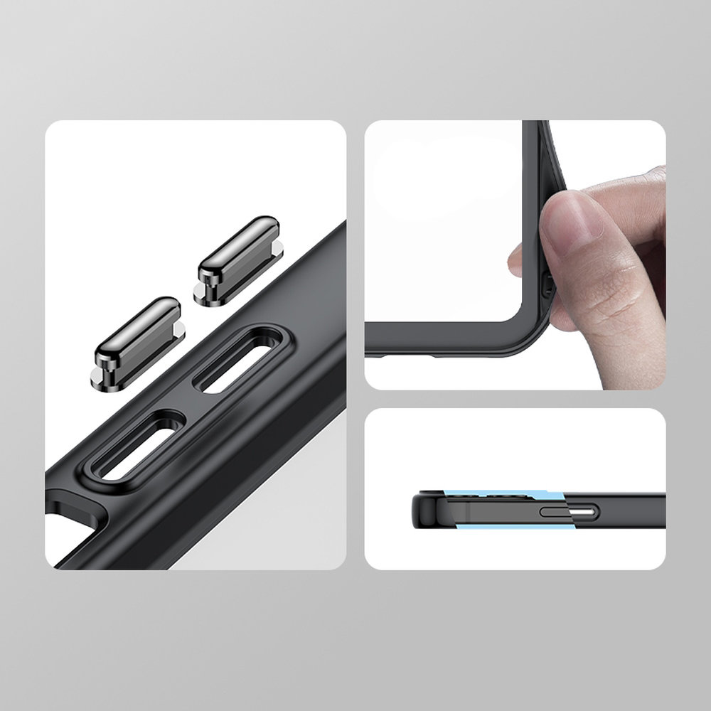 Pokrowiec etui silikonowe pancerne Outer Space Case czarne APPLE iPhone 12 / 2